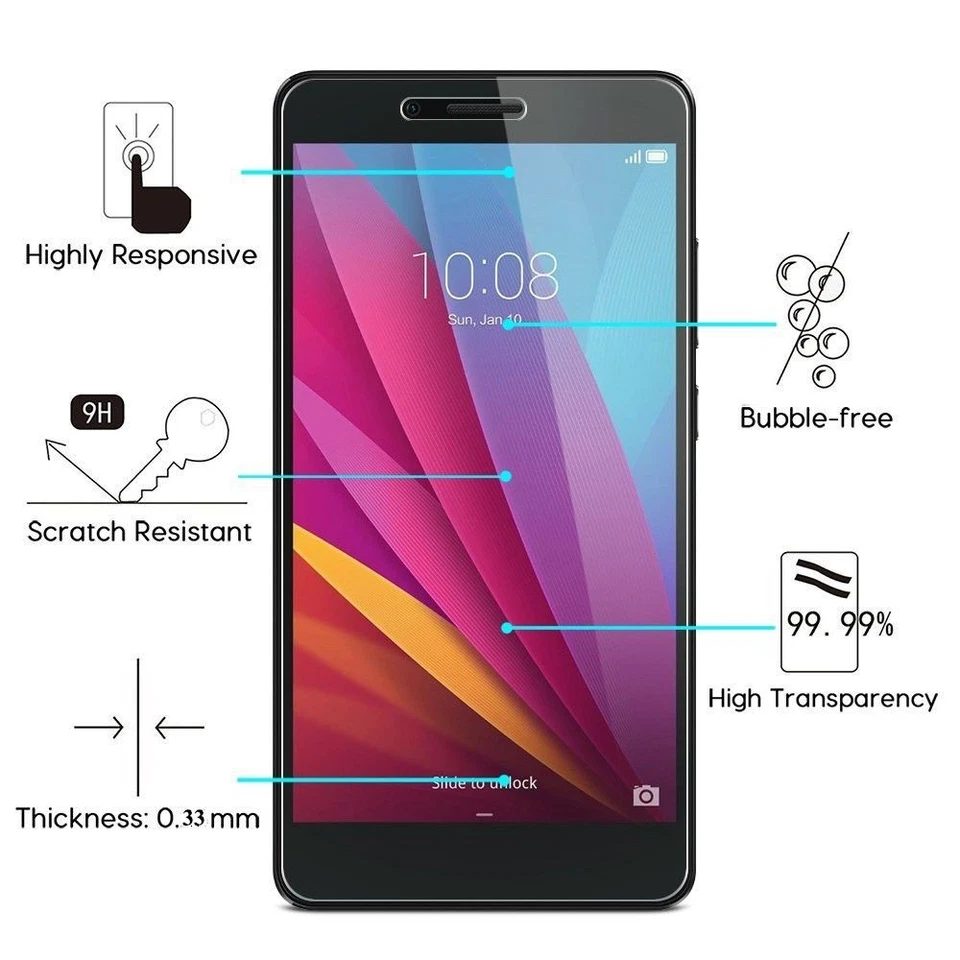 FILM DE PROTECTION HUAWEI HONOR 6X EN VERRE TREMPÉ TRANSPARENT ULTRA RESISTANT - Photo 1/1