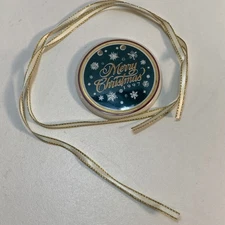 Longaberger Basket Tie On Merry Christmas 1997 Ceramic USA Made NEW