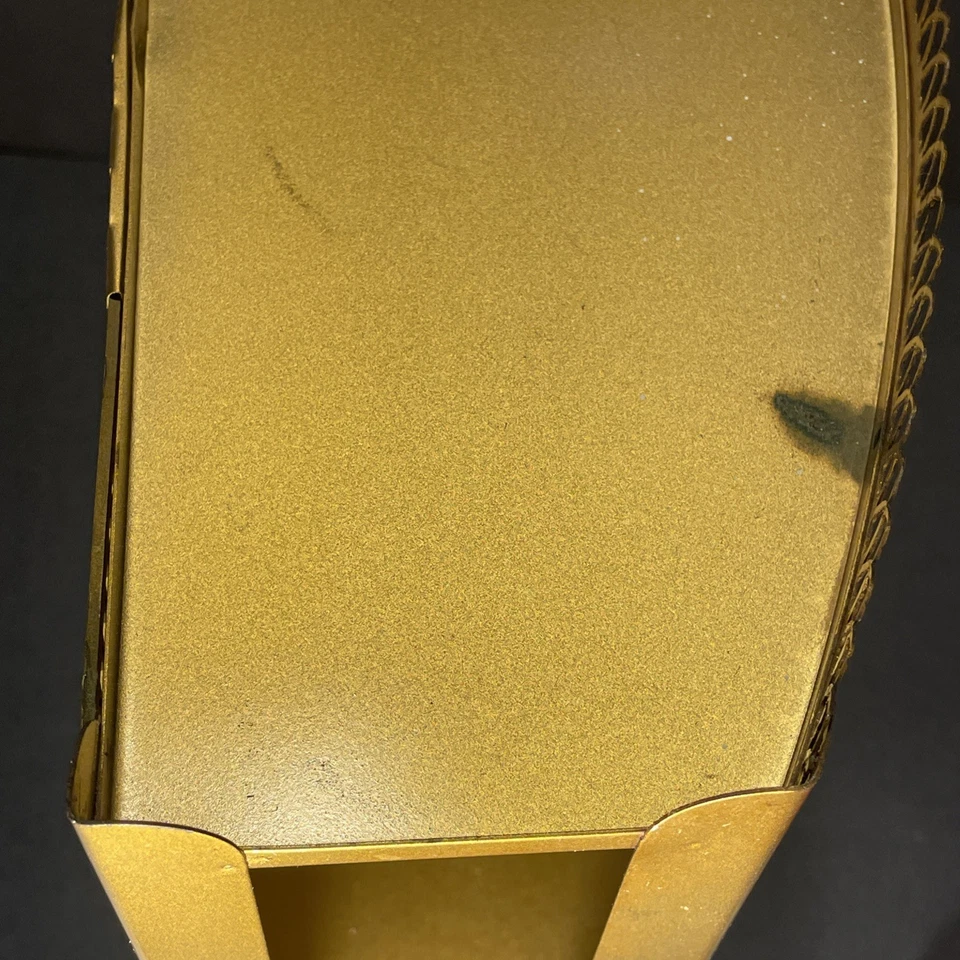 Estante de pared de baño vintage de metal dorado de 3 niveles MCM Hollywood Regency Foto 4 de 4