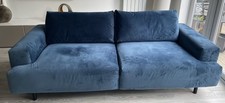 Velvet 3 seater sofa teal blue