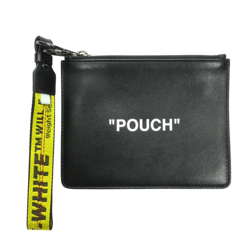 OFF-WHITE x Virgil Abloh Flat Double Flat Clutch Pouch Clutch Bag Leather