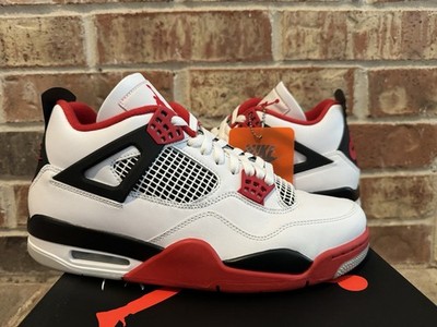 New 10 Nike Air Jordan 4 Retro Fire Red Mars Blackmon White Black