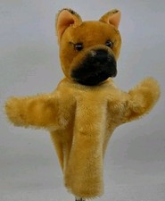 Steiff Vintags 1950s-60s Sarras the Boxer Dog Mohair 9" Hand Puppet Germany
