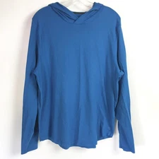 VRST Mens Medium Essential Hoodie Blue Hooded Long Slv Active Pullover