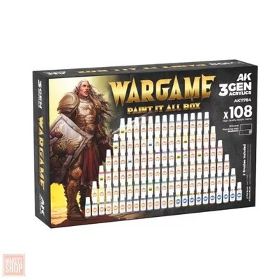 AK Interactive AK11784 - WARGAME PAINT IT ALL BOX 108 COLORS 3GEN - Neu