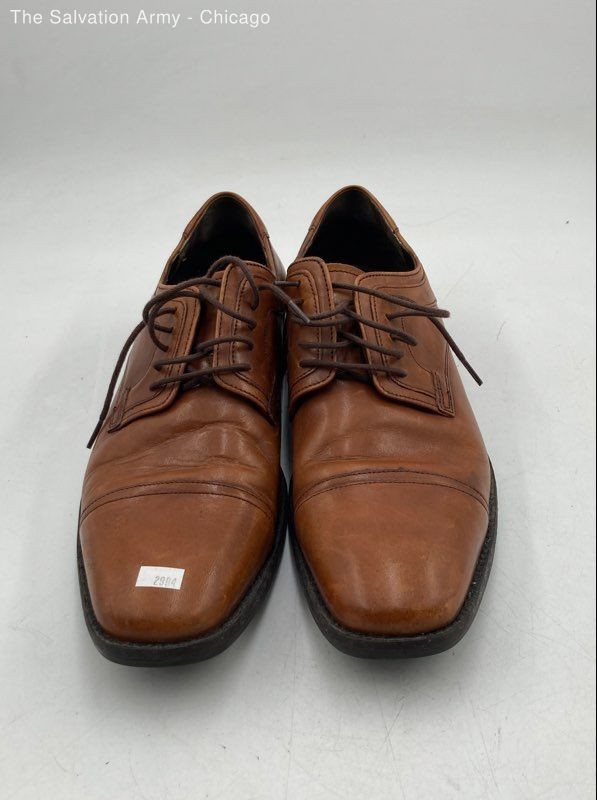 Johnston & Murphy Mens Brown Leather Square Toe Oxford Dress Shoes Size 11