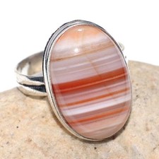 925 Silver Plated Sardonyx Ring US 11.5 Gemstone Handmade Jewelry Trendy AU s190