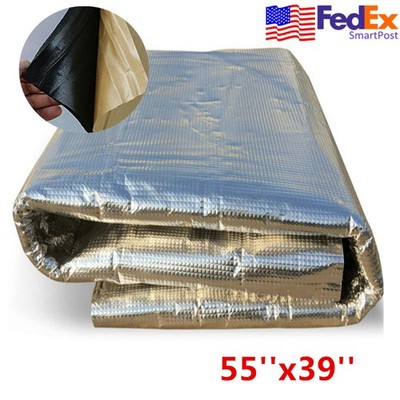 55''x39'' Aluminum & Foam Auto Fire Wall Mat Soundproof Noise Insulation Deadener