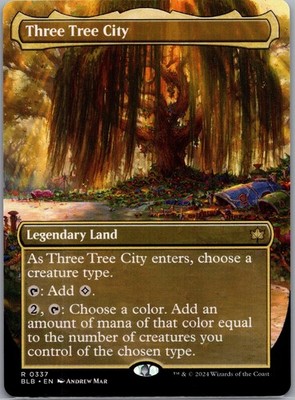 x1 Three Tree City BLB Bloomburrow MTG 337 BORDERLESS RARE M/NM 1x
