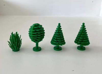 Vintage LEGO Green Tree Lot Of 4