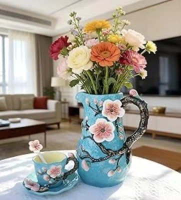 New Corner Ruby Botanical Starry Flora Collection ceramic pitcher 9.5  Gift Home