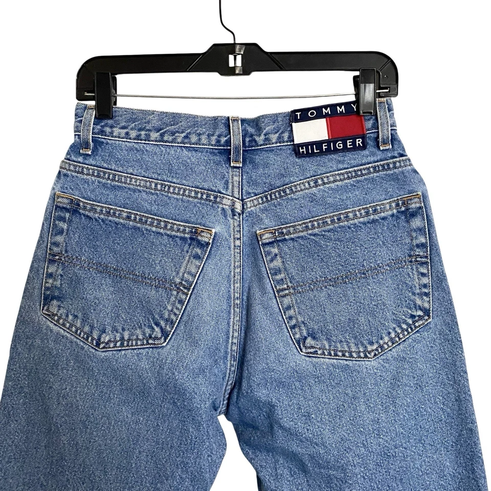 Pantalones cortos de mezclilla Tommy Hilfiger Freedom para mujer 28 7/8 Bermudas tiro alto de colección Y2K Foto 3 de 4