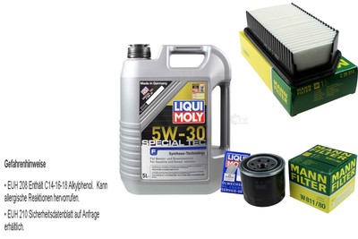 INSPEKTIONSKIT FILTER LIQUI MOLY ÖL 5L 5W-30 für KIA Venga YN 1.6 CVVT 1.4