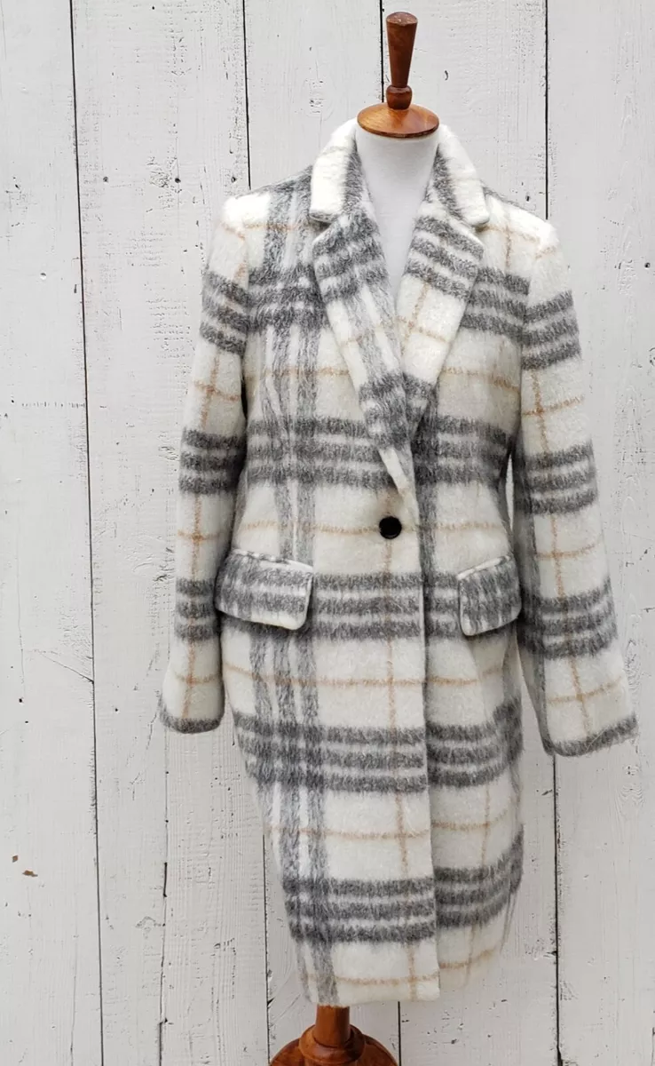 Grey plaid hotsell peacoat