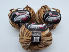 3 Balls Candy Color Yarn Austermann Brown Beige Microfiber 50 g balls