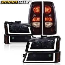 Fit For 03-2006 Silverado 1500 2500 Smoke Lens LED Headlights + Tail Lights