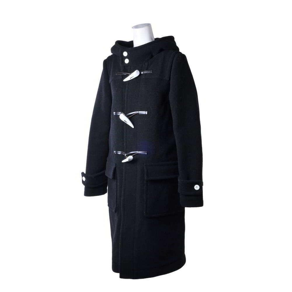 HYKE Wool-blend Melton Duffle Coat 1 Black | eBay