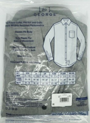 slim fit dress slacks Men's Single Pocket Logo Modern Fit Stretch Dress Shirt main image 0