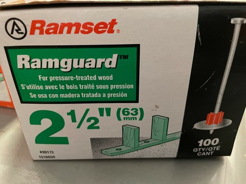 Ramset Befestigungssysteme 2-1/2 Zoll Unterlegscheibe Stift mit Ramguard (2 Boxen) 100 pro Box - Bild 3 von 3