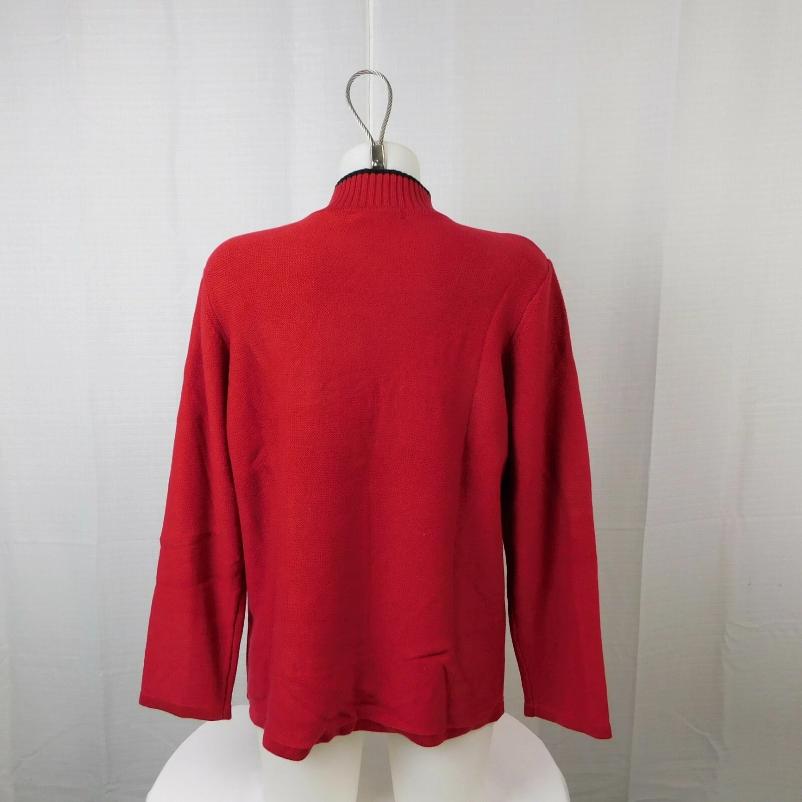 Merry & Bright Embroidered Beaded Cardinal Ugly Christmas Sweater - Large #7508