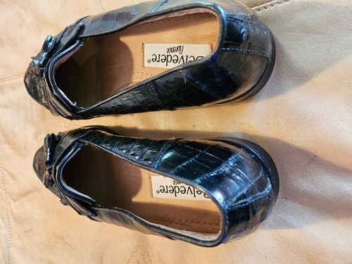 Belvedere Genuine Alligator mens dress casual shoes US 12 Black - Picture 5 of 8