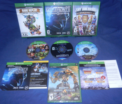 Xbox X/One; NEW- Rift Breaker, VG- Rare Replay, Star Wars Battlefront 2 Elite, +