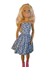 Handmade By Me Dress and Bow, Made to Fit Barbie Best Fashion Friend 28" doll.