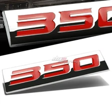 ALUMINUM STICK ON 3D POLISHED RED LETTERING 350 DECAL EMBLEM TRIM BADGE LOGO