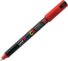 Posca, PC-1MR, Red, Pack of 3, Ultra Fine Tip Paint Marker Pens Set