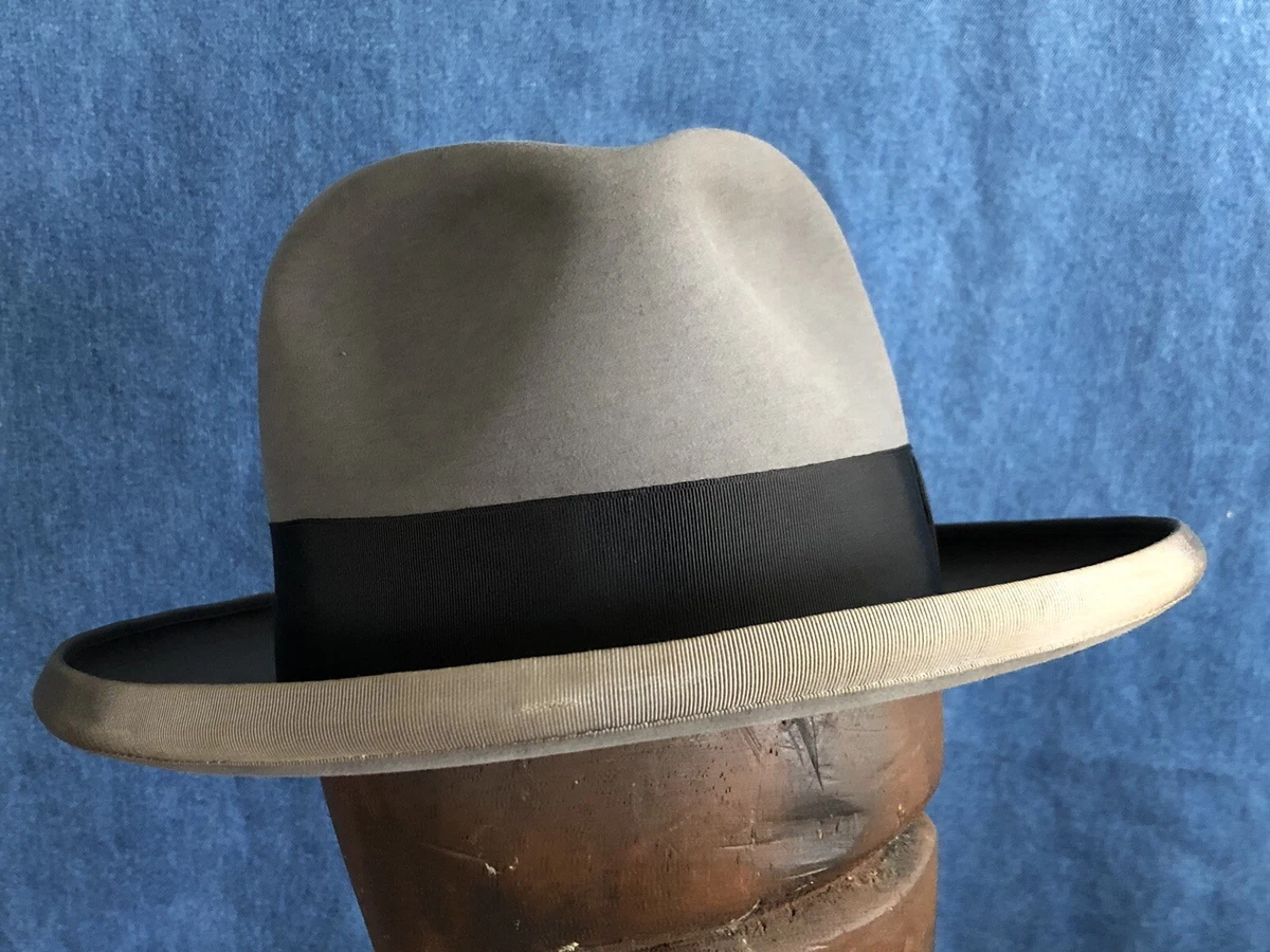 Vintage Stetson Royal Deluxe Fedora Size 7 St Regis Gray Hat Homburg