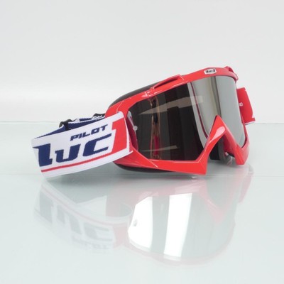 Brillenmaske für Motorradhelm cross enduro pilot team luc1 rot neu