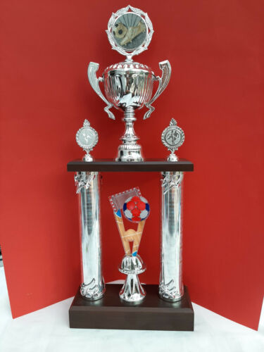 Pokal Handball Pokale Säulenpokal Wanderpokal silber 53 cm 2020 Top NEUHEIT - Bild 1 von 3