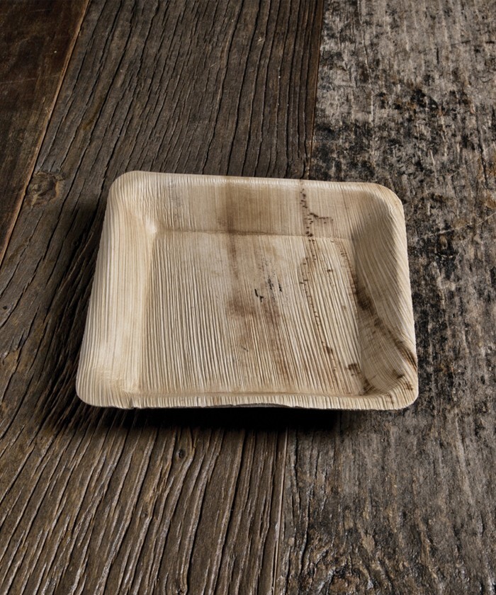 Platos Pisos Cuadrados Hoja De Palma 17x17 CM 25Pz - Plato Bio Compostables