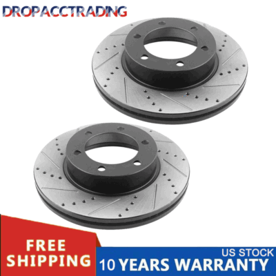 Drilled & Slotted Rear Brake Rotors For 2007 Chevy Silverado 1500 Classic V8 - Set Of 2