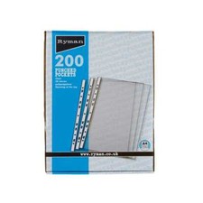Ryman Punched Pockets A4 50 Micron Box of 200