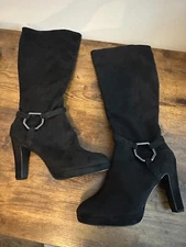Coach and Four Black Ogden Suede knee high boots Size 9.5M