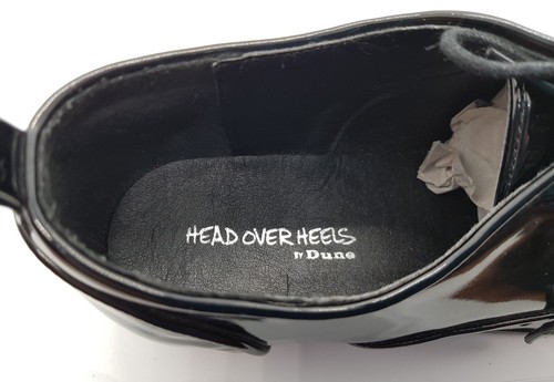 Dune ladies shoes Black Patent lace up Head Over Heels size 41/7.5 loafer flats - Picture 7 of 7