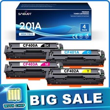 4 Pack 201A Toner Replacement for HP CF400A CF401A CF402A CF403A Pro MFP M277n