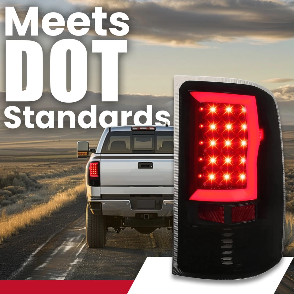 Black Smoked For 2007-2013 2014 GMC Sierra 1500 2500HD 3500HD LED Tail Lights - Image 4 of 4