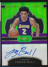 2017-2018 Panini Select Rookie Signatures /60 Lonzo Ball #RS-LON Green Auto RC