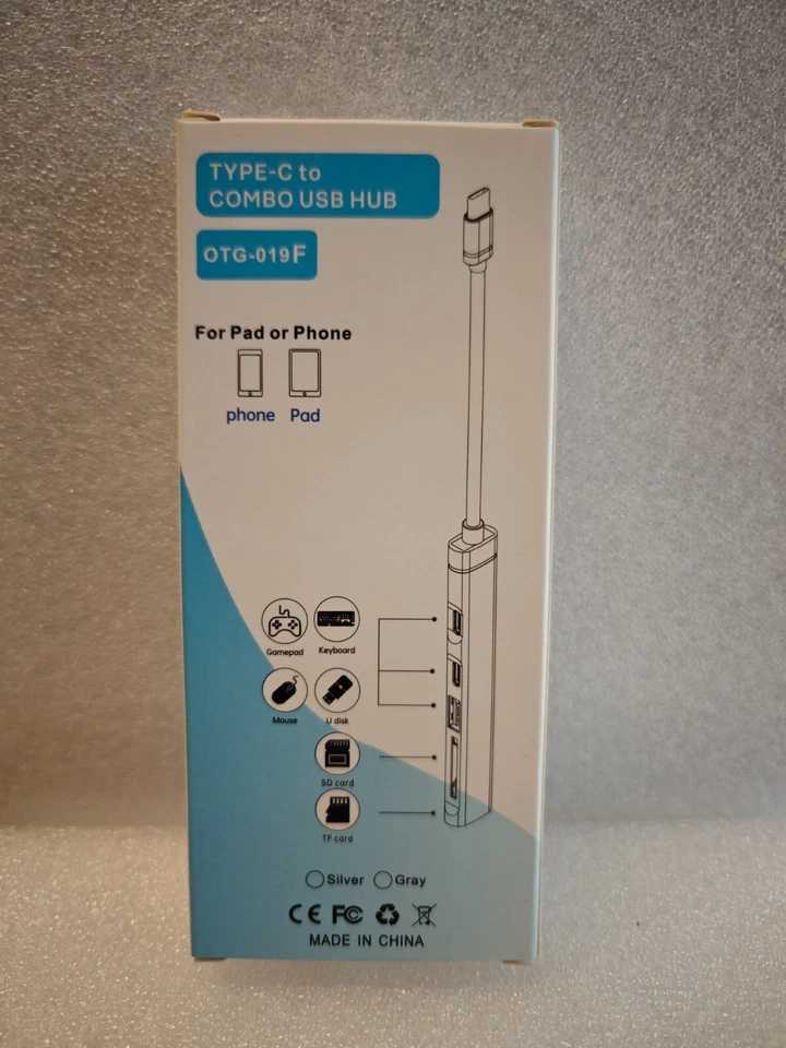 5-in-1 Type-C to USB/USB-C Hub TF/SD Card Charging Port Multi Splitter Adapter - Image 2 of 4