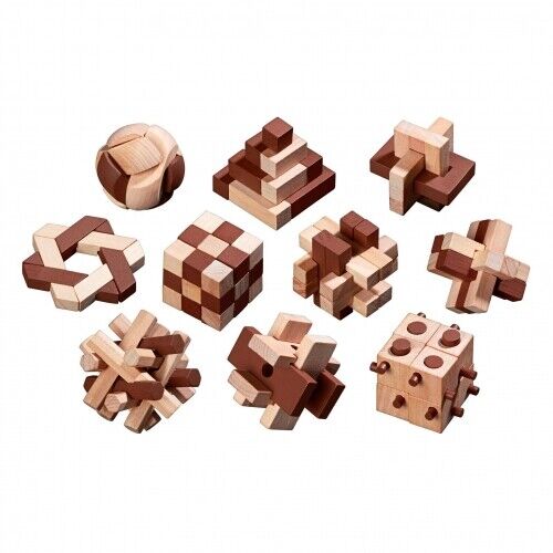 Holzpuzzle-Sortiment - 10 Puzzle - Denkspiel - Knobelspiel - Geduldspiel - Bild 12 von 12