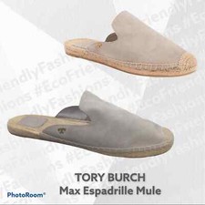 TORY BURCH Women's Max Espadrille Mule In Dust Storm/Gray Size 10
