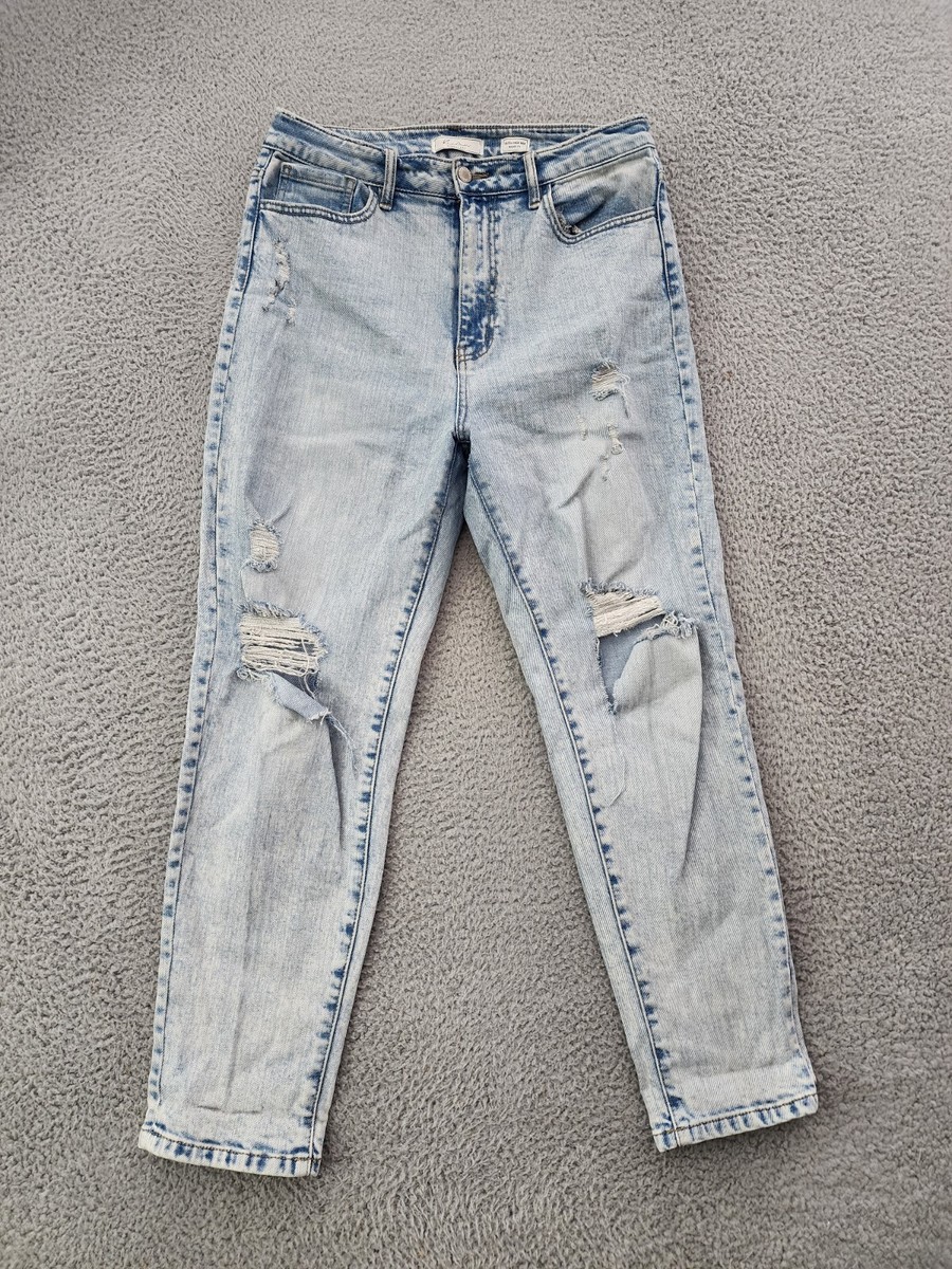 Kancan Jeans Womens 28 Blue Ultra High Rise Baggy Fit Distressed