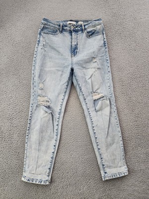 Kancan Jeans Womens 28 Blue Ultra High Rise Baggy Fit Distressed