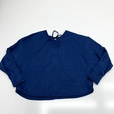 Shein Blue Open Back Long Sleeve Cropped T-Shirt Women's Size Small NEW