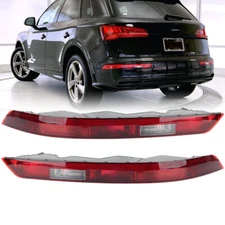 Pair Bumper Lights For Audi Q5 17 2018-2021 Tail Lower Rear Brake Lamp W/5 Bulbs