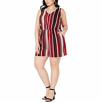 red sleeveless romper