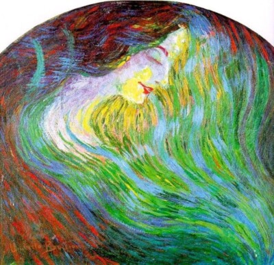 Oil painting Study-of-a-female-face-Umberto-Boccioni-Oil-Painting Study-of-a-fem