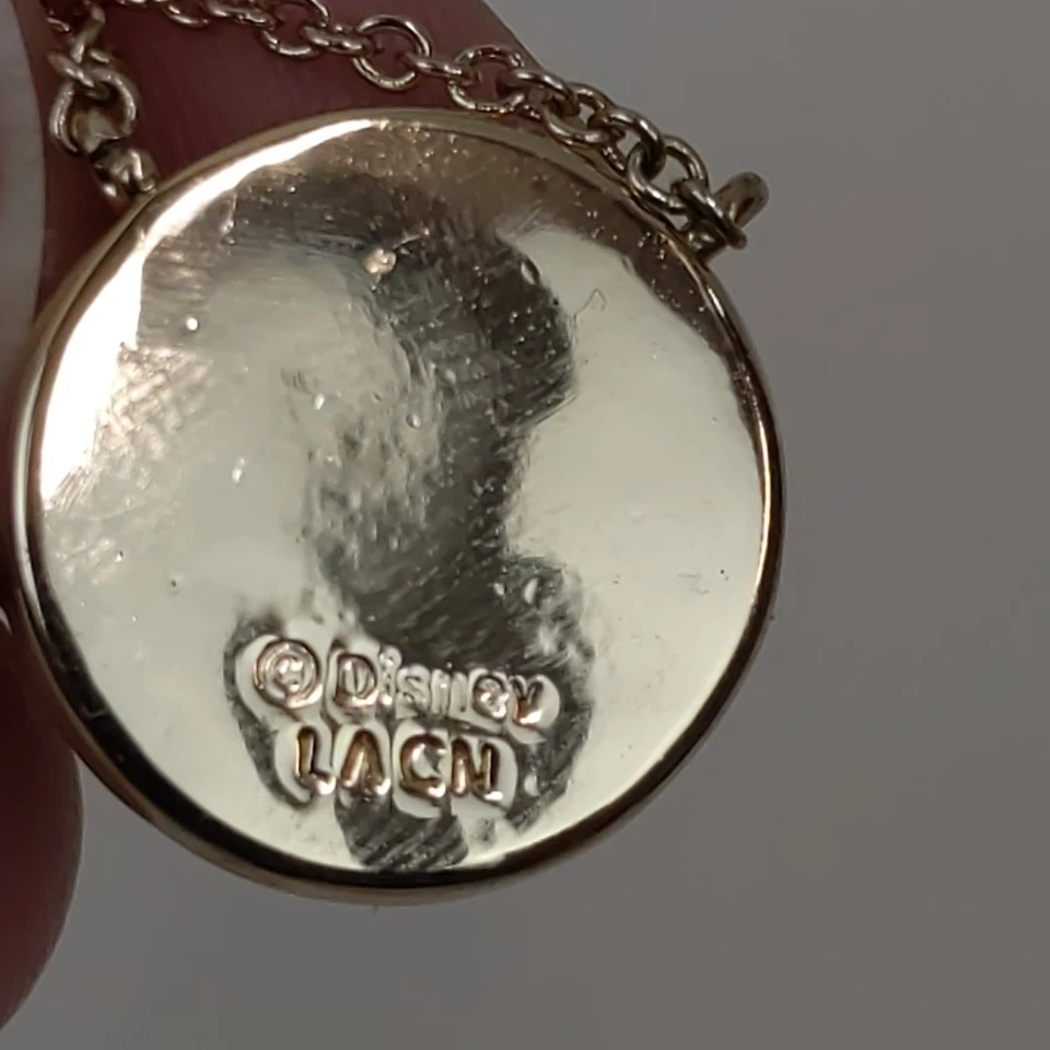 Disney Mickey Mouse Necklace Gold Tone Mother of Pearl Pendant Crystal Accents - Image 3 of 4